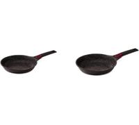 Baumalu - Lot de 2 Poêles Granit Pro Céramique 24 et 28cm | Fonte d'aluminium, céramique effet pierre sans PFOA ni PFAS, manche amovible, tous feux