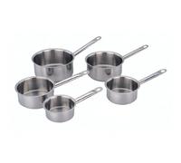 BAUMALU - Lot de 5 Casseroles Ligne Professionnelle - Acier Inoxydable Haut de Gamme - Bord Verseur - Tous Feux dont Induction - Triple Fond Diffuseur - Ø12 à 20cm, Argente