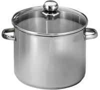 Baumalu - Marmite Traiteur Inox Induction 19L Ø32cm Triple Fond Diffuseur | Couvercle verre à bord inox et trou vapeur, poignées métal, compatible tous feux