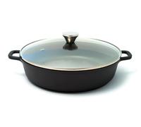 Sauteuse 2 anses Fonte aluminium revêtue + Couvercle BAUMALU D32 cm