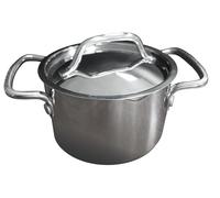 BAUMALU, Mini faitout, inox, petite capacité, cuisson uniforme, compatible induction, taille mini, couleur inox