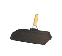 GRILL Rectangle Fonte émaillée Poignée rabattable 33.5 x 19.5 cm