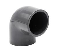 Baumaxxe Coude PVC 90° à coller I double manchon 50 mm (1 1/2"), PVC-U PN16 I raccord pour piscine plomberie irrigation et bassin I bm014