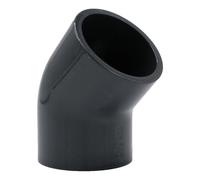 Baumaxxe Coude PVC-U 45° à coller 40 mm PN16 - bm062 | Raccord coude 45° en PVC-U gris à coller, pour plomberie piscine, arrosage, bassin, aquarium et évacuation.