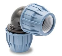 Baumaxxe Raccord coudé 90° compression 50 mm I PP PN16 noir I pour tube PE 50 mm I raccord arrosage jardin piscine bassin irrigation sans collage I bm312