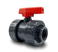Baumaxxe Vanne à bille PVC-U G1 1/4 femelle PN10 - bm031 | Vanne 2 voies avec unions démontables pour tuyauterie piscine filtration chauffage bypass