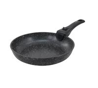BauphryX Poêle froide 24 cm noir marbre avec poignée amovible en aluminium | Poignée amovible sûre et design noir marbre éclaboussé pour une esthétique moderne.