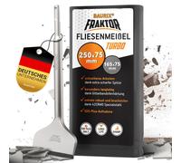 BAURIX® burin à carrelage SDS Plus burin [250x75 mm] I Système FRAKTOR® - Enlever le carrelage sans effort I Burin plat coudé large pour carrelage