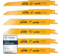 BAURIX® Lame de scie sabre sauteuse - SHARK® [6 pièces] - 150 mm - 5/8 a 24 TPI - Lame scie sabre pour bois avec clous, métal, plastique - Lame scie sabre metal pour des coupes rapides et nettes