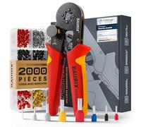 BAURIX® Pince à sertir avec jeu de 2000 embouts a sertir - Pince à embout avec régulateur de force [pour 0.25-10mm²] - Pince à sertir les embout fil electrique souple