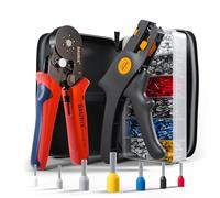 Pince à sertir BAURIX® avec kit de 2000 embouts, Pince ergonomique pour embouts avec régulateur de force pour 0,25-10mm², embouts isolés et non isolés