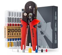 BAURIX® Pince à Sertir Hexagonale avec 2000 Embouts de Câble - [0,25-6mm²] Pince à Embout de Câble Auto-Réglable - Embouts a Sertir - Pinces à Sertir Embout de Cable