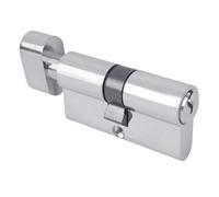 BAUSTER® Cylindre de serrure en nickel avec bouton, cylindre profilé, accessoire de rechange, clé réversible, serrure de porte, serrure de sécurité, serrure de porte d'entrée, serrure (30/35)