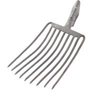 Bauster® Fourchette à pommes de terre 9 dents sans manche Fourche à fumier agricole Fourche à foin Fourche à foin Fourche à foin Fourche de jardin Robuste avec pointe de sécurité Fourche large et