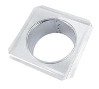 BAUSTER Plaque de base pour hotte de cheminée - Rosace galvanisée argentée - Couvercle mural en métal Ø 160 mm - Couvercle rond pour cheminée, ventilation et chauffage - Inoxydable, stable et facile à