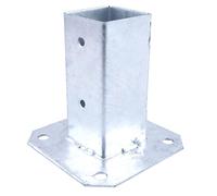 BAUSTER® Support de poteau 120 x 120 mm - Pied de poteau sur béton - Douille à visser - Poteaux en acier galvanisé - Supports d'ancrage pour structures de jardin, tonnelles