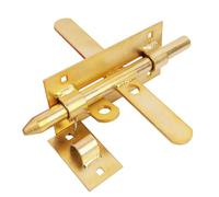 BAUSTER® Verrou de porte 150 mm - Verrou de porte des deux côtés - En acier galvanisé jaune - Robuste de qualité supérieure