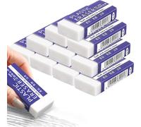BAVALIN 10 Pièces Gommes Blanches - Gommes Crayons en Caoutchouc pour pour Enfants et Adultes, Utilisables à l'école, au Bureau, pour Croquis, Peintures et Beaux-arts, Gomme Douce 2B