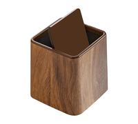Bawiaueu Mini Poubelle De Bureau Avec Couvercle - 14.7x14.7x15.3cm Imitation Bois, Corbeille De Recyclage Gain De Place, Corbeille Rétro, Pour Salle De Bain, Bureau, Cuisine, Chambre, Toilettes