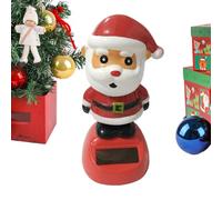 Bawiaueu Ornements pour Tableau De Bord Auto | Jouets Solaires Drôles De Noël | Statuette De Père Noël À Tête Secouante pour Voiture - pour Femmes Hommes Fête Bureau Étagère Domicile Intérieur
