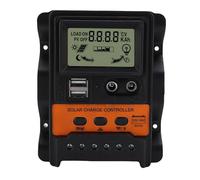 Baxnore Contrôleur de panneau solaire 12V 24V, double Port USB DC 20A, auto-adaptatif efficace pour la production d'énergie PV de réverbère