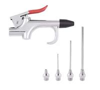 Baxnore Kit d'outils de soufflage de compresseur d'air en alliage de zinc, 5 buses de gonflage, ensemble d'accessoires, pistolet de soufflage ergonomique pour le nettoyage de la po