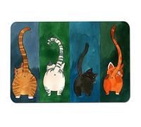 Baxnore Paillasson de Bienvenue antidérapant à Motif de Chat, Tapis d'entrée intérieure ou extérieure en Caoutchouc Naturel, Polyester de qualité supérieure, Robuste, Durable, faci (45 * 70cm)