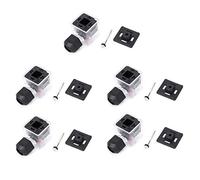 Baxnore Paquet de 5 fiches transparentes avec lumière sans câble DC12V 24V pour électrovanne bobine pression d'eau électrique IP67 vis à sertir prise PA coque PC (24V)