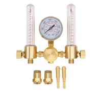 Baxnore Régulateur d'argon professionnel débitmètre double sortie CGA580 entrée 0 60CFH 0 4500PSI régulateur de gaz de soudage en laiton pour coupe TIG MIG usage industriel
