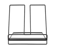 Baxnore Support de Support de Livre en Fer, étagère de Rangement de Table pour Livres, Tablette, Livre de Cuisine, Noir et Blanc, 19x19x18, 5cm, décor Moderne et Durable pour la ma (Noire)