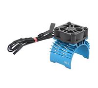 Baxnore Ventilateur de refroidissement de moteur sans balais 8,4 V 28 000 tr/min forte dissipation de la chaleur en alliage d'aluminium double ventilateur de refroidissement pour m (Bleue)