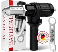 Bayertal® Kit de riveteuse pour perceuses et visseuses sans fil- 4 embouts de rivet - Adaptateur professionnel pour rivets aveugles,métal,plastique,cuir- Construction robuste - Pince à riveter Premium