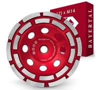 BAYERTAL® Meule boisseau diamantée 125 mm x M14 - Diamants industriels robustes à double rangée - Disque diamanté - Compatible avec meuleuses d’angle & Flex - Meule Ø 125 mm