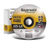 Bayerwald BWT-10 Disque à tronçonner le métal | Ø125 mm - épaisseur 1 mm - alésage 22.23 mm | Forme : droite | convient pour inox/acier de construction/hardox/tôles | convient pour meuleuses angulaire