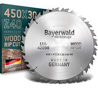 Bayerwald - Carbure de tungstène - Ø 450 mm x 4,0 mm x 30 mm | Denture alternée (40 dents) | Découpes grossières et rapides - Bois de chauffage & Dérivés du bois | avec trous combinés de niveau