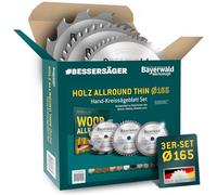 Bayerwald Lot de 3 lames de scie circulaire pour bois Bosch, Makita, Metabo et bien plus encore Diamètre 165