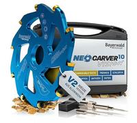 Bayerwald NeoCarver 10 Vision V2 - Disque de fraisage en carbure de tungstène pour le bois - Fraise à bois en aluminium pour meuleuse d'angle, idéale pour découper, poncer, dégrossir, etc. - Ø 115 mm