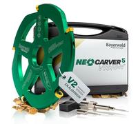 Bayerwald NeoCarver 5 Vision V2 Disque de fraisage en métal dur pour bois - Fraise à sculpter sur bois en aluminium pour meuleuse d'angle pour séparer, meuler, ébarber, etc. - Diamètre 115 mm x 22,2