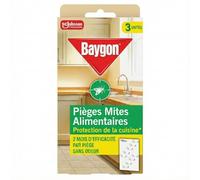 BAYGON - Pièges Mites Alimentaires - Protection de la cuisine - 2 mois d'efficacités par piège, sans odeur - 3 unités