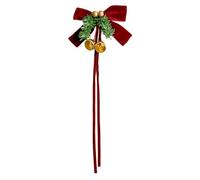 bayicie Christmas Curtain Tieback with Bells and Faux Pine Branches | Flocked fabric decor, punch-free design for easy use, fits for window curtains at home B