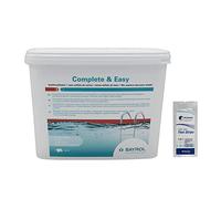 BAYROL Complete & Easy (16 sachets) - 4,48kg | Combiné Chlore/Oxygène Actif avec Effet Anti-Algues - Désinfection Régulière - Sachets pré-dosés - sans sulfate de cuivre + 10 Tests HPS OFFERTS 6 en 1