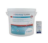 BAYROL e.CHLORILONG Classic Galet 200g - 5kg | Chlore Lent Stabilisé - Désinfection Régulière - Dissolution Lente + 10 Tests HPS OFFERTS 6 en 1