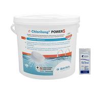 BAYROL e.CHLORILONG Power 5 Galet 200g - 5kg | Chlore Lent Stabilisé Multiaction - Désinfection Régulière Multifonction - Dissolution Lente + 10 Tests HPS OFFERTS 6 en 1