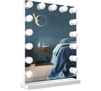 Bayt Miroir de Maquillage avec éclairage - Miroir Hollywood avec éclairage - avec loupe 10x - Intensité réglable - 60x43 cm - Blanc
