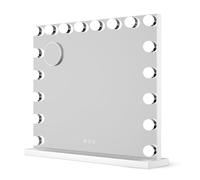 Bayt Miroir Maquillage Hollywood avec Éclairage 80x60 cm - Miroir LED Dimmable avec Grossissement 10x - Blanc