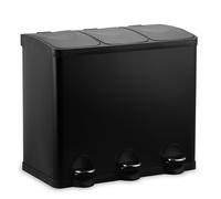 Bayt Poubelle a pedale 45 L - 3 x 15 L - tri selectif inox noir