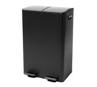 Bayt Poubelle Cuisine 60 Litres - Poubelle Tri Selectif en Acier Inoxydable, 2 x 30 Litres, Noir/Argent