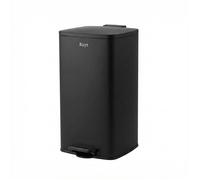 Bayt Poubelle Cuisine 60L Noire à Pédale, Soft Close, Seau Amovible, Anti-Odeurs, Métal Robuste