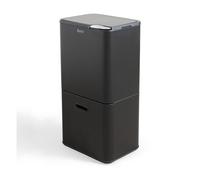 Bayt poubelle cuisine tri sélectif 60 L, 2 bacs 27 et 33 L, noir | Bac de recyclage vertical 77 x 41 x 31 cm, ouverture push, couvercle soft-close, seaux intérieurs amovibles