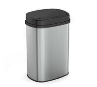 Bayt Poubelle tactile 60L Tactile, Bac à déchets en métal, Grand panier à déchets moderne pour la cuisine et le bureau sans seau intérieur - Argent